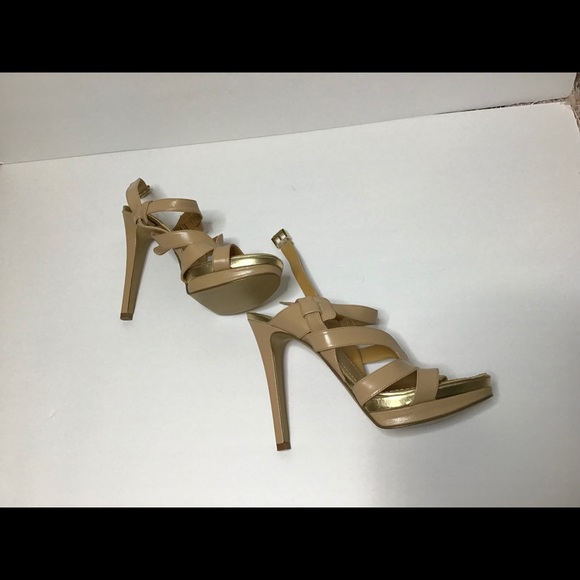 Nine West open toe leather heels 7 - Picture 2 of 5